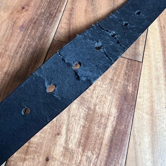 Brown Faux Leather Tooled Belt Vegan Casual Unisex - Picture 8 of 8